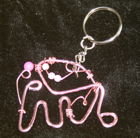 Elephant Wire Craft Keychain